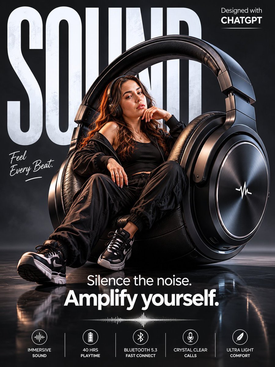 Surreal Wireless Headphones Poster
