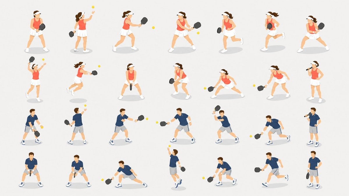 Pickleball Player Pose Set