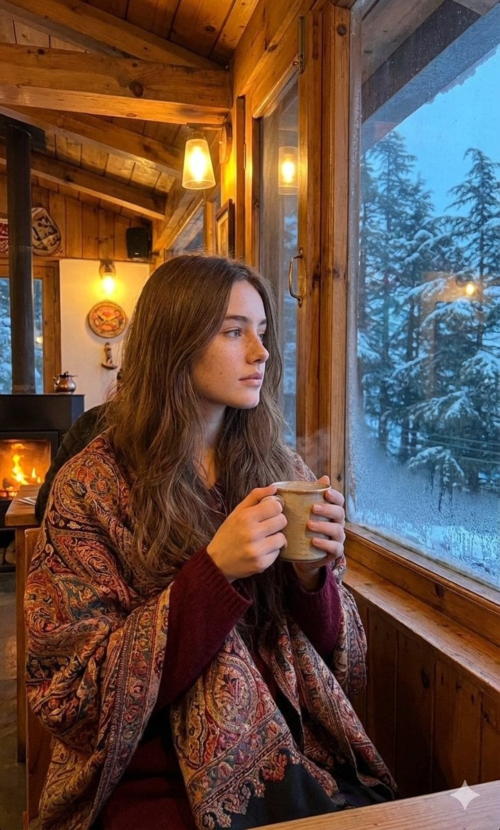 Cozy Winter Cafe Scene in Shimla