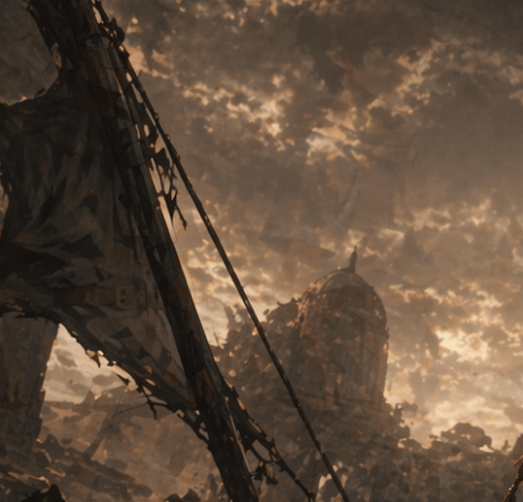 Post-Apocalyptic Ruins at Dusk