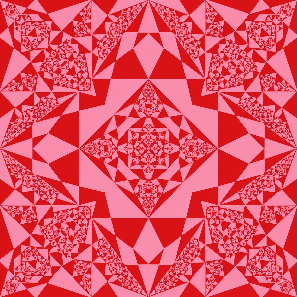 Red Pink Fractal Kaleidoscope