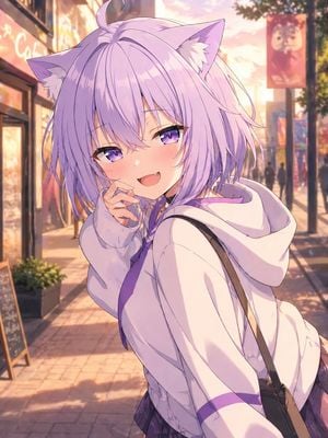 Lavender Catgirl at Sunset Street