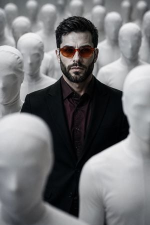 Surreal Faceless Figures Portrait