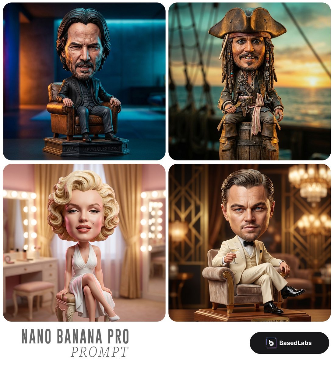 Caricature Bobblehead Figurine Prompt