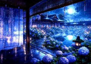 Moonlit Hydrangea Manor