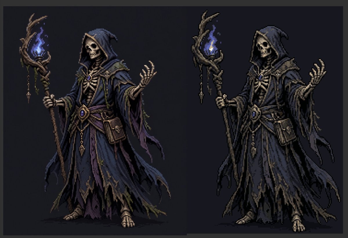 Necromancer Pixel Art Comparison