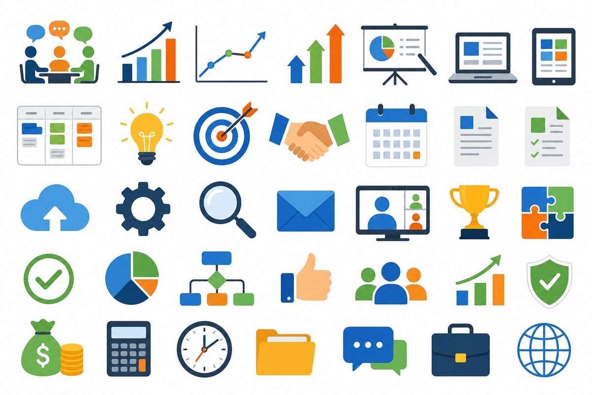 Business Presentation Icon Set