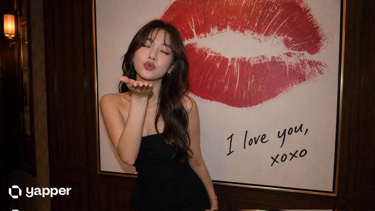 Elegant Woman Blowing a Kiss Portrait