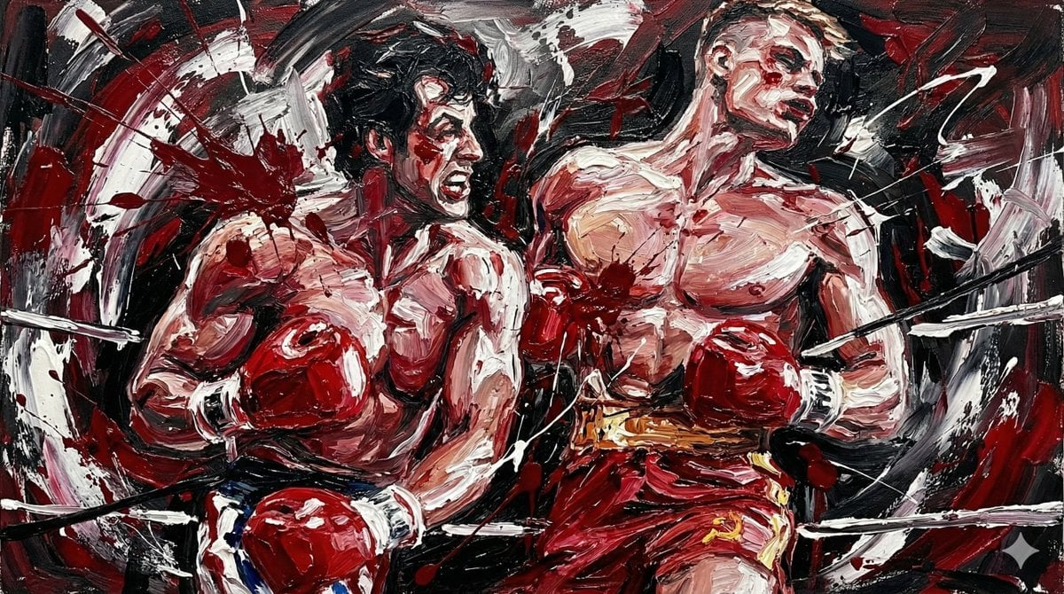 Abstract Expressionist Boxing Match