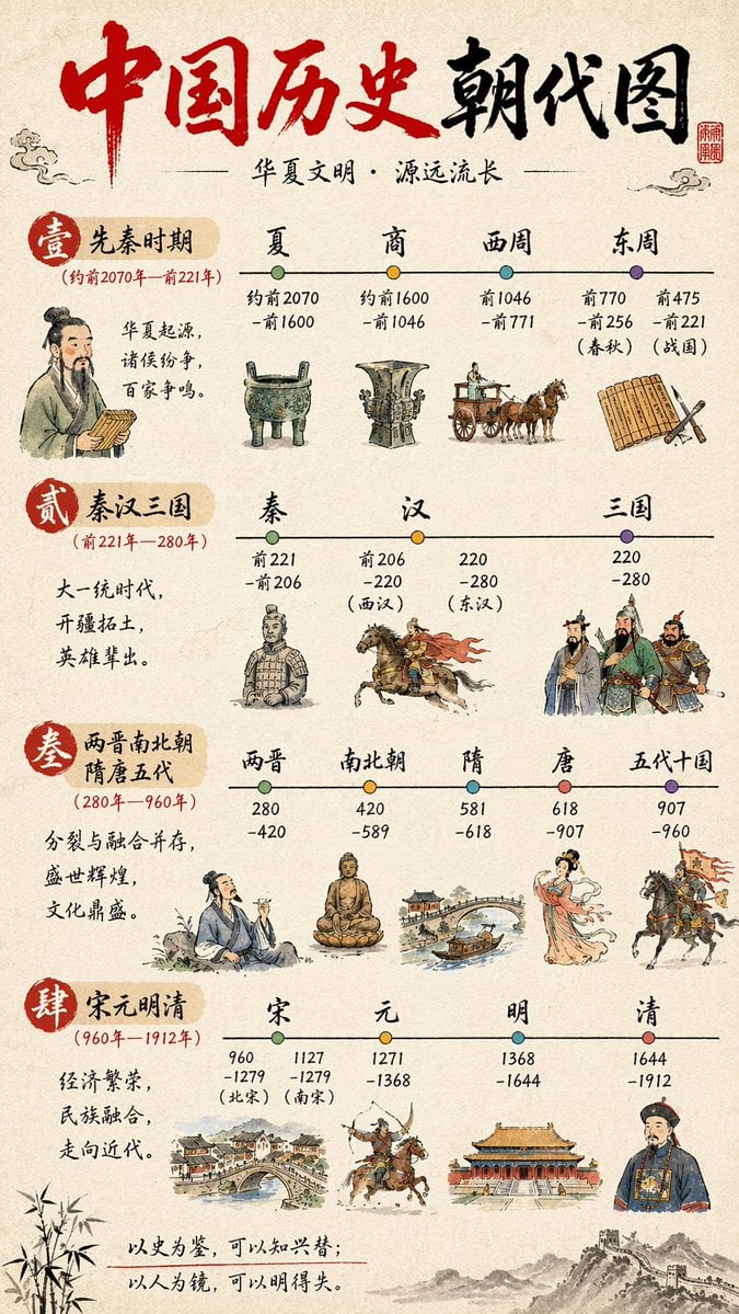 Chinese History Timeline Infographic