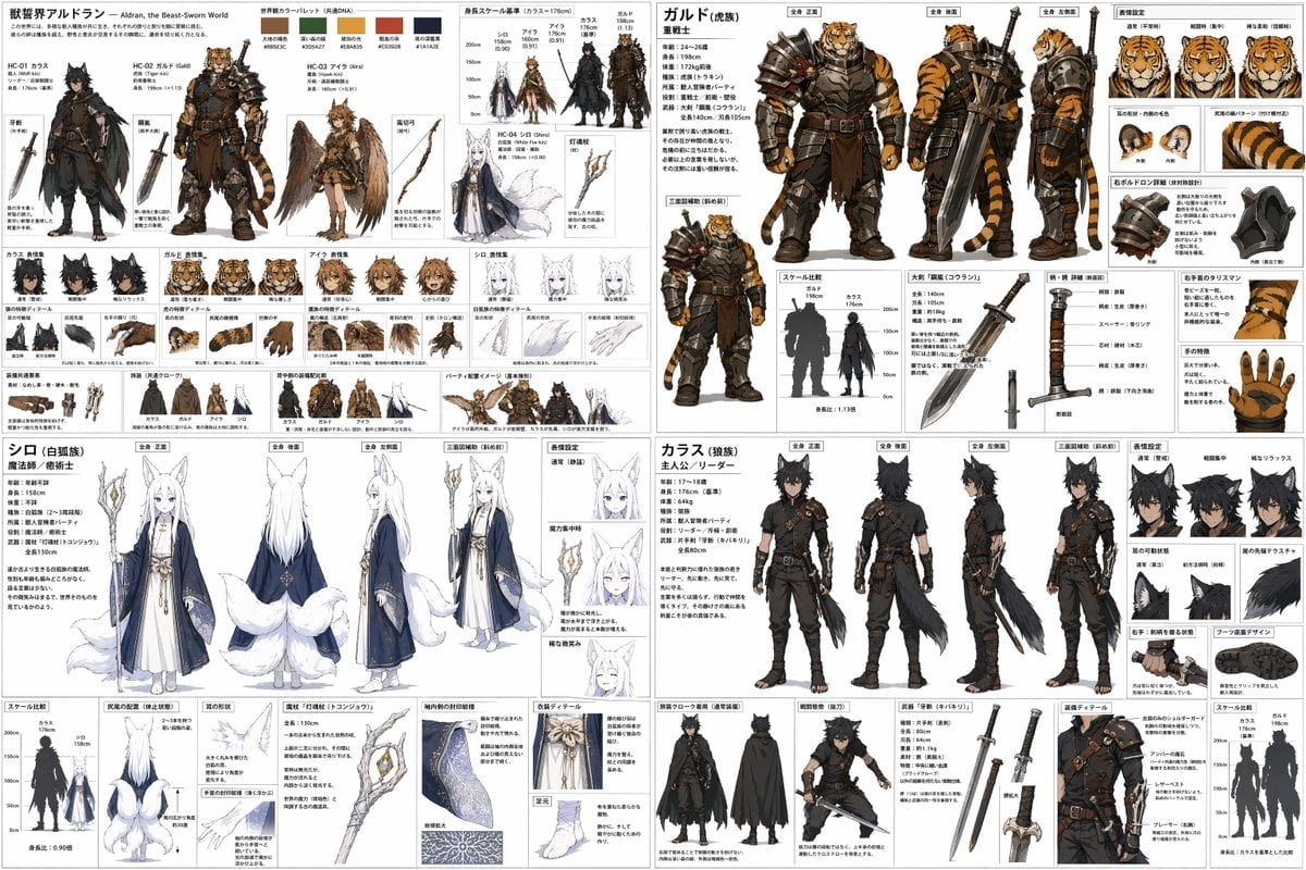 Quadrant RPG Character Design Sheet