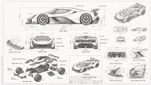 Futuristic Sports Car Blueprint