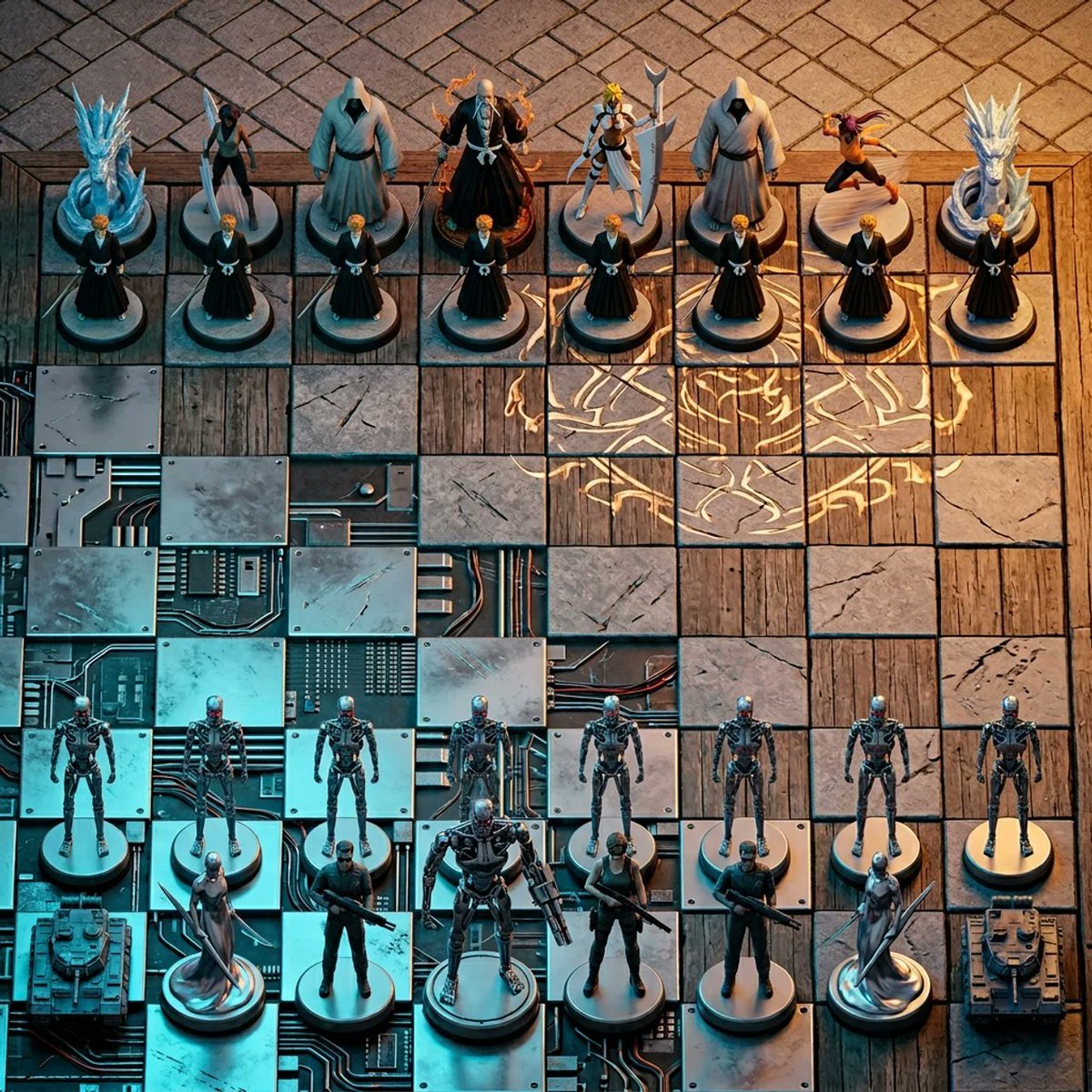 Hyper-Realistic 3D Chess Set for Rivalry Themes