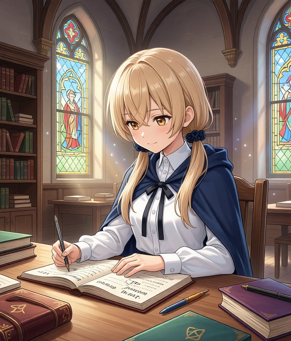 Modify Image: Girl Taking a Magic School Exam