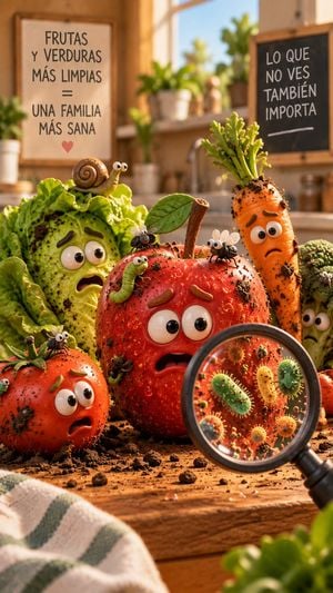 Dirty Produce Germs Kitchen Scene