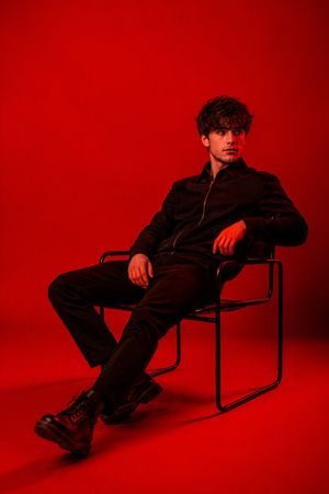 Red Light Minimalist Studio Portrait