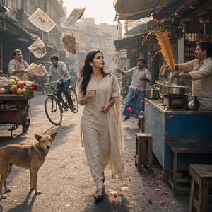 Indian Street Market Frozen in Time