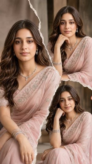 Torn Paper Saree Fashion Collage