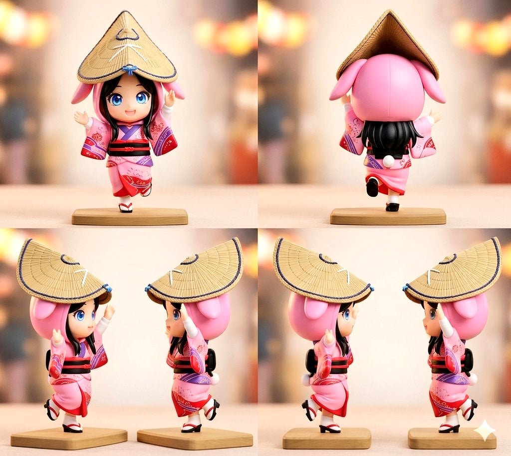 Awa Odori Chibi Figure Turnaround