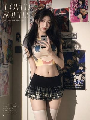 Soft Sunlit Anime Bedroom Selfie