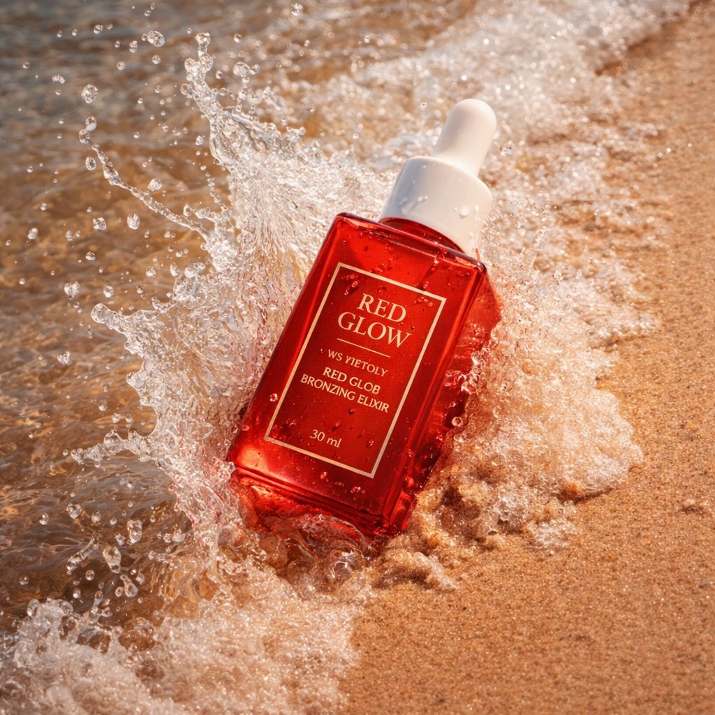 Summer Skincare Product Photography on Beach
