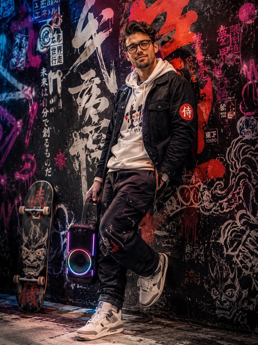 Japanese Graffiti Art Portrait