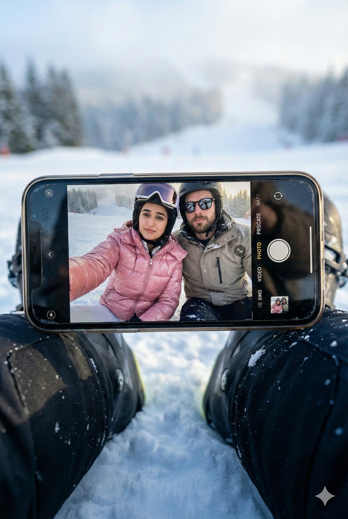 Hyper-realistic winter scene in a vertical 3 4 aspect ratio