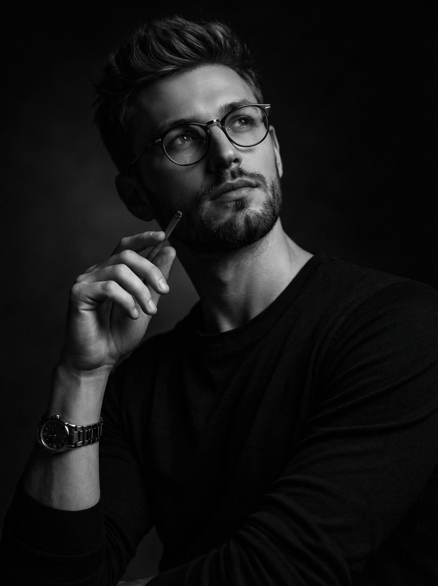 Moody Black and White Fine Art Portrait
