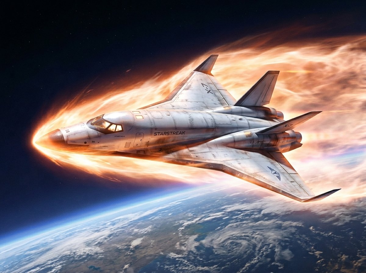 Reentry Shuttle Above Earth