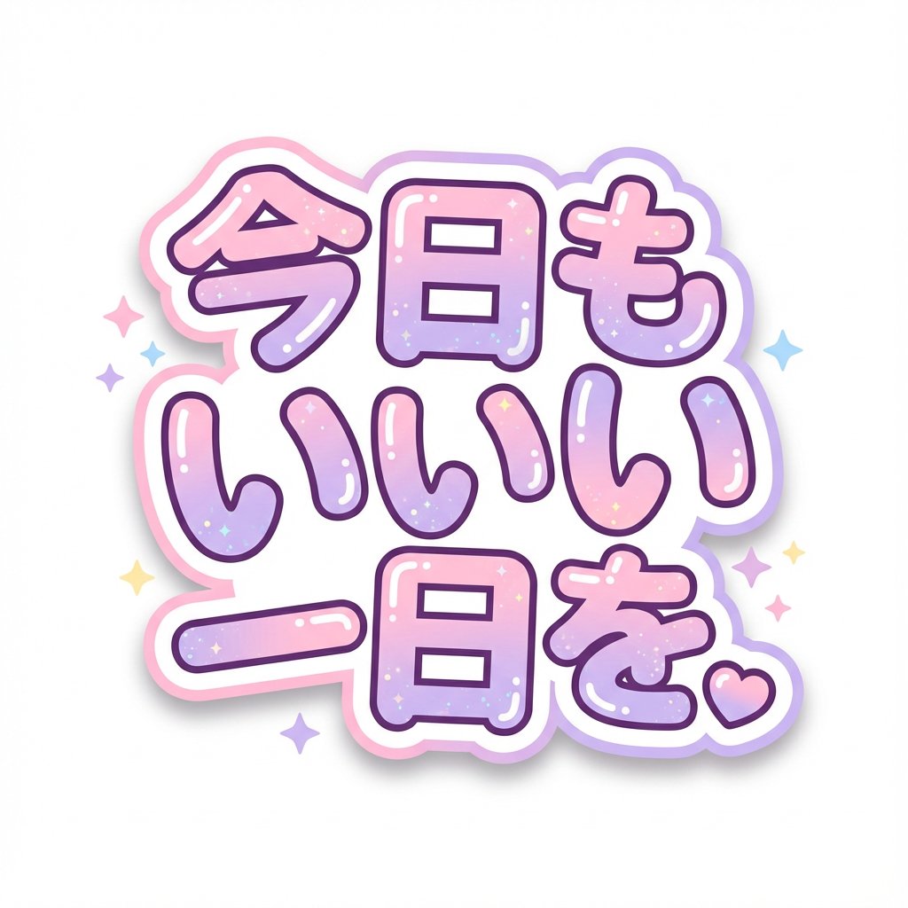 Kawaii Japanese Anime-Style POP Typography Sticker