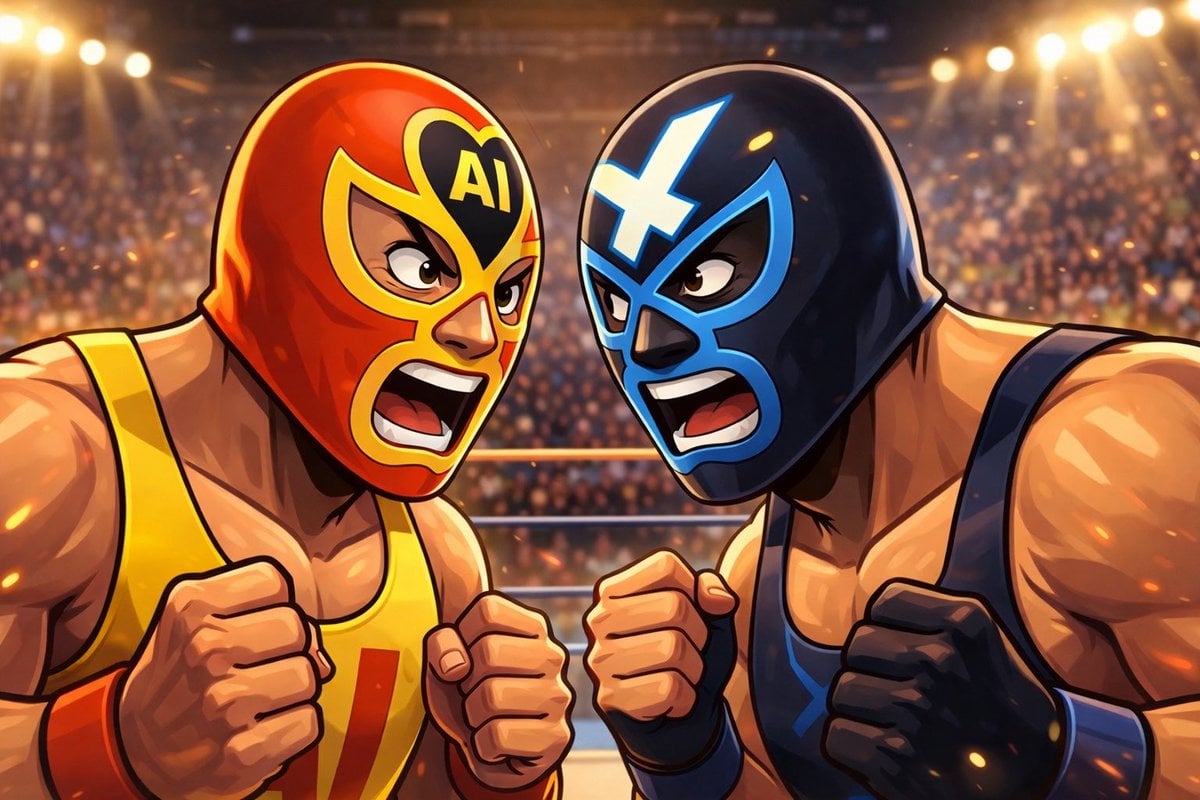 Masked Wrestler Staredown
