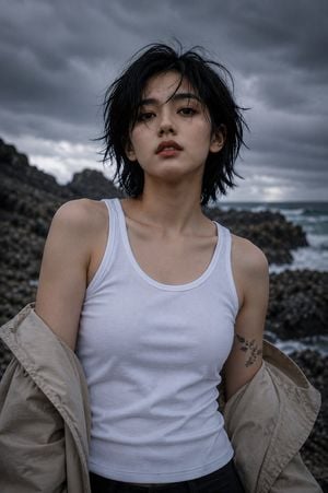 Volcanic Coastline Fashion Portrait