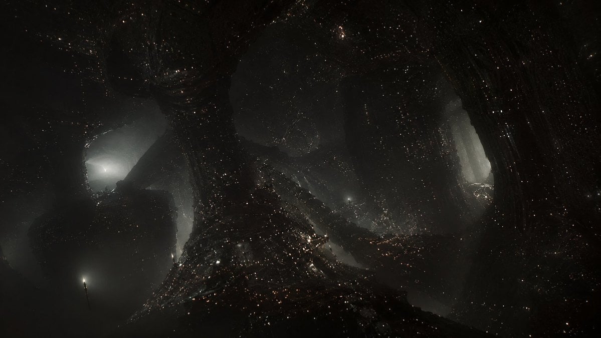 Dark Alien Megastructure Cavern