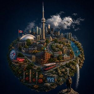 Toronto Tiny Planet Travel Poster