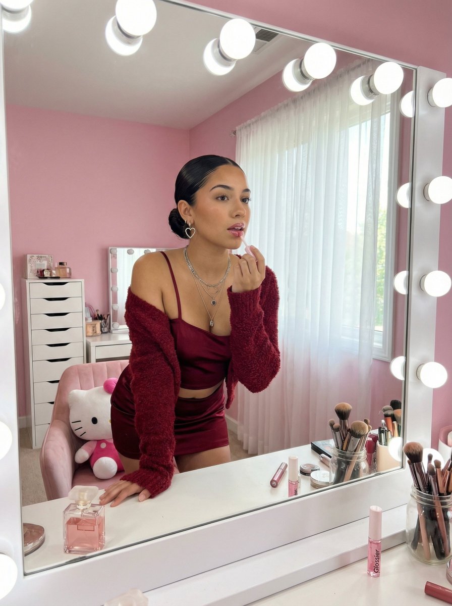 Coquette Aesthetic Vanity Selfie Prompt