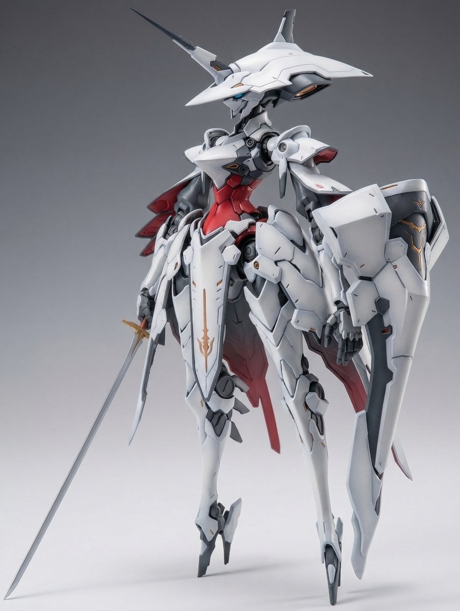 Full Armor Mecha Girl model kit concept prompt