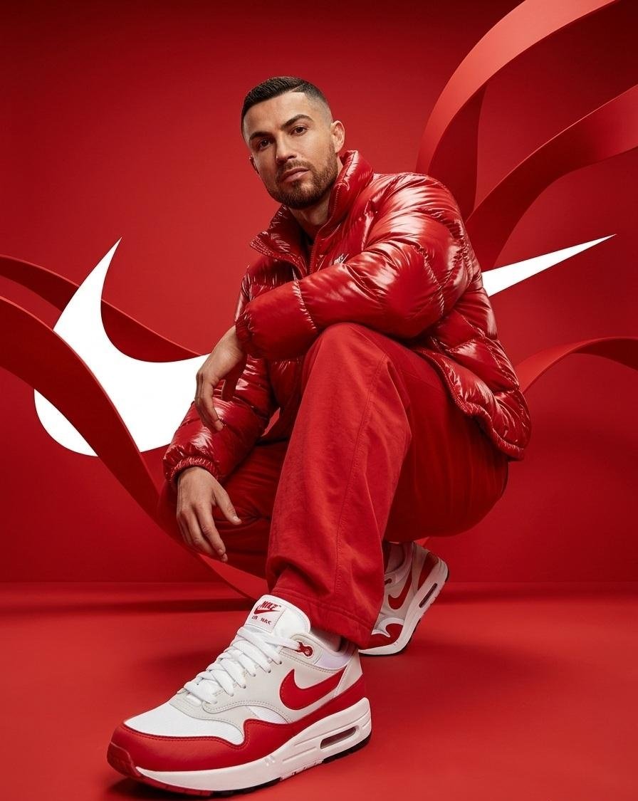 Person from the reference image, with a fade haircut, brown eyes
