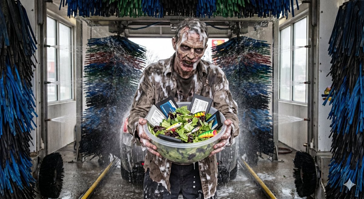 Bizarre Salad with Tech and Fishing Lures