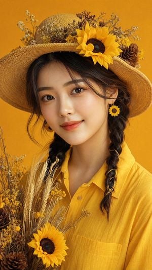 Sunflower Straw Hat Portrait