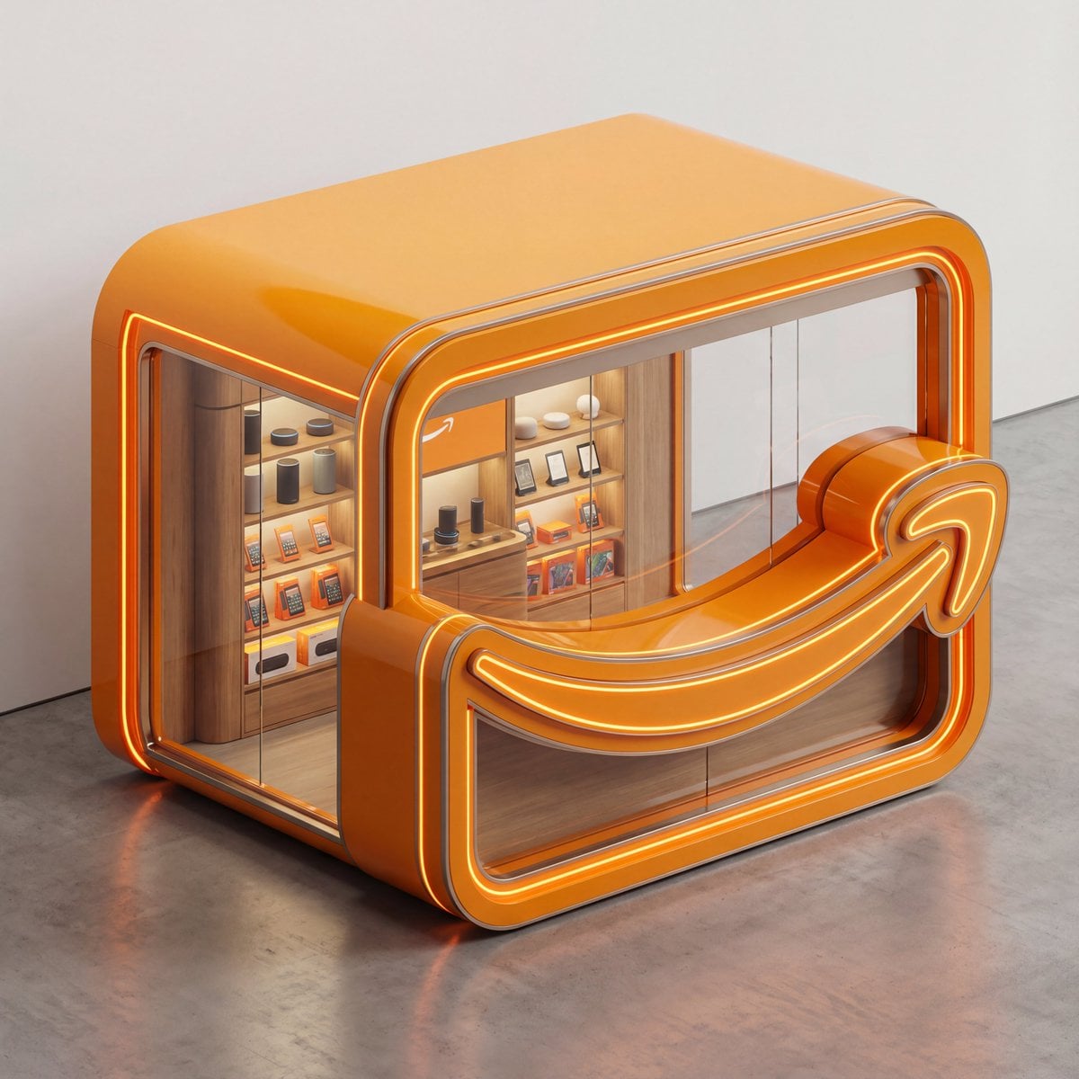 3D Isometric Luxury Pop-Up Kiosk Render