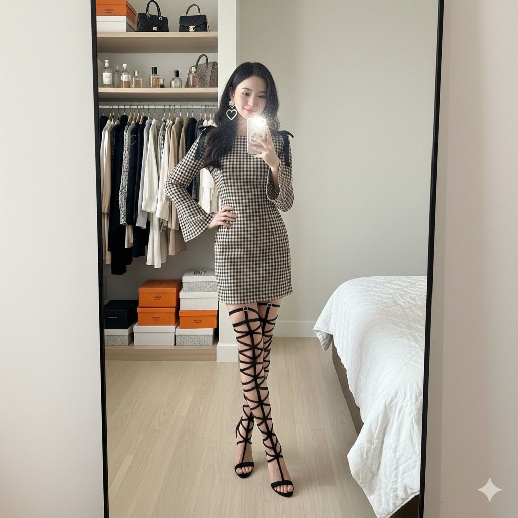 Mirror Selfie in Walk-In Closet Prompt