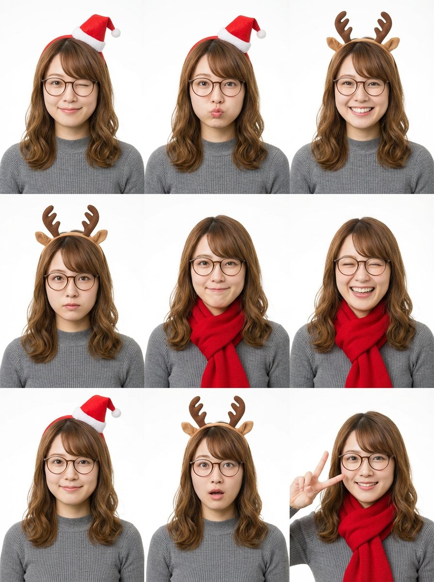Grid Minimalist Christmas Portrait Prompt