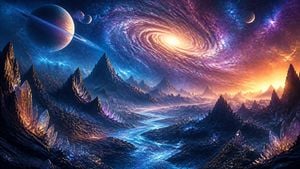 Ethereal River of Light in Space
