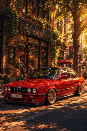 Classic BMW E30 Urban Illustration