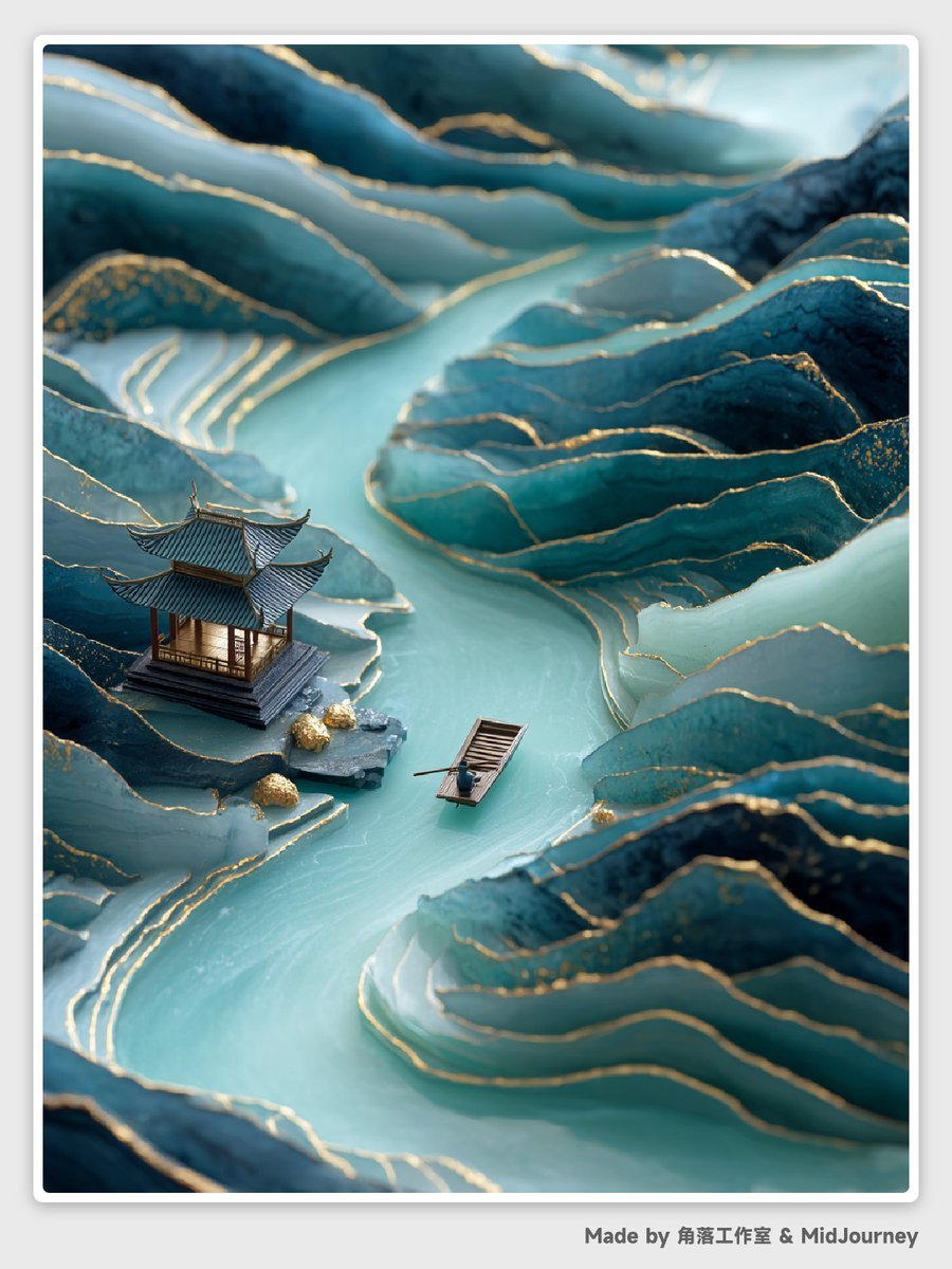 Abstract Chinese Landscape Miniatures Prompt