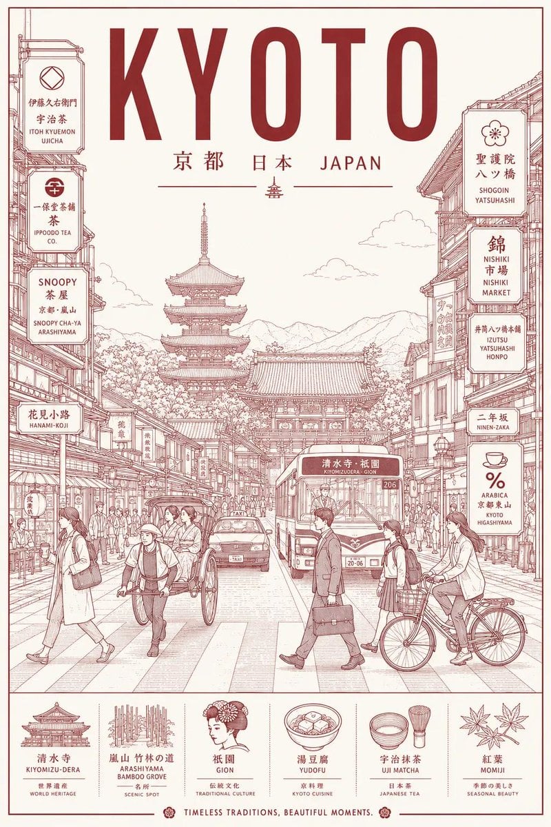 Minimalist Line Art Travel Poster