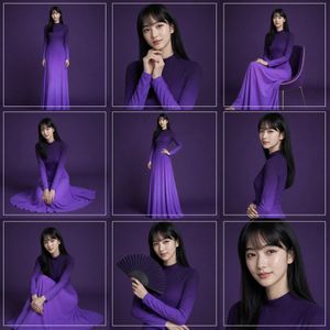 Purple Gown Fashion Contact Sheet