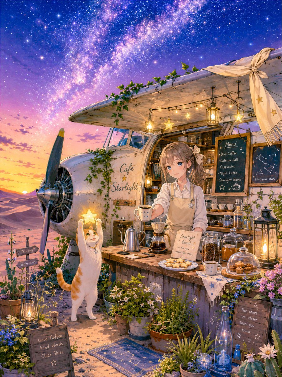 Starlit Desert Airplane Cafe