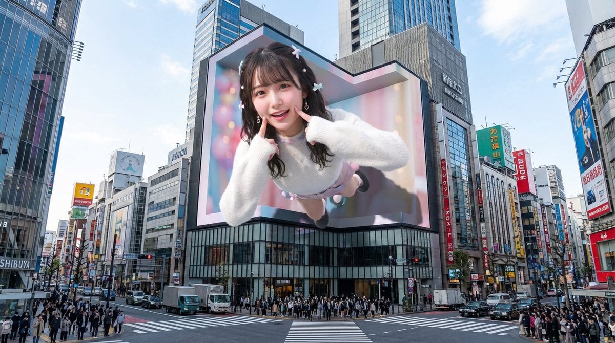 Nano Banana Pro 3D Digital Signage Prompt (Shinjuku)