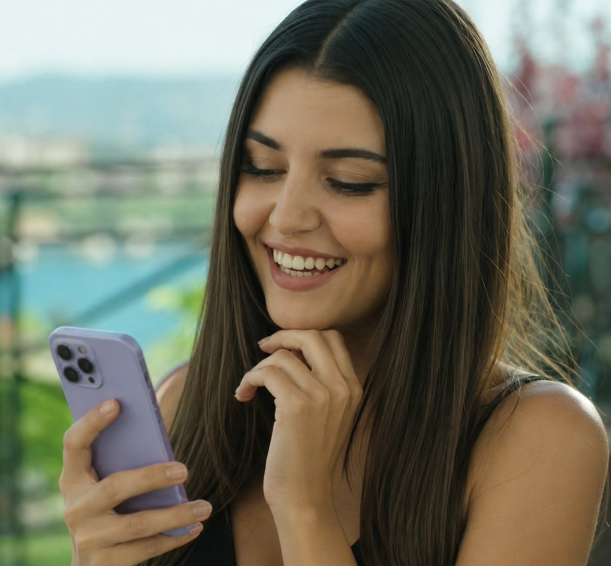 Realistic Portrait of Woman Outdoors